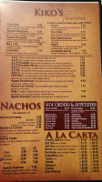 Kiko's Mexican menu