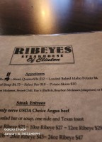 Ribeyes Steakhouse menu