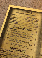 Awful Arthur's Oyster menu