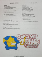 Swamp John's menu