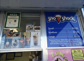 The Sno Shack menu