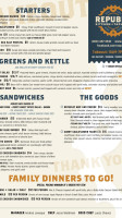 Republic Kitchen+taphouse menu