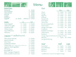 Pizzeria Venti menu