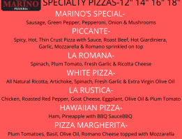 Marino's Pizzeria Cafe menu