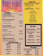 Three Forks Cafe And Home Cookin menu