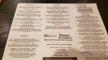 Big Daddy's Pizzeria menu