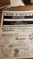 Bob-a-rea's Pizza Subs menu