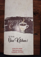 Haydee's Cafe menu