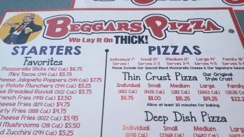 Beggars Pizza Western menu