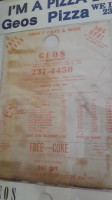 Geo's Pizza Inc menu