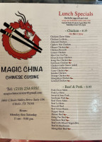 Cibolo Magic China Cuisine menu