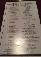 Pastafina Italian Pizza Rest menu