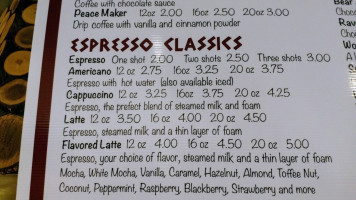 Qualla Java Cafe menu