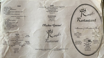 Rangel's menu