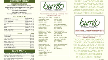 Burrito Parrilla Mexicana Wc menu