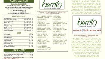 Burrito Parrilla Mexicana Wc menu