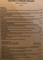 Burke Publick House menu