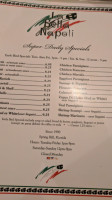 La Bella Napoli Italian menu