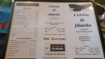 Cuisine De Jibarito menu