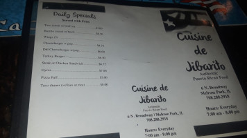 Cuisine De Jibarito menu