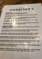 Morrison's Irish Pub menu