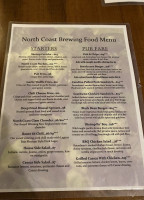 The Pub At North Coast Brewing Co. menu