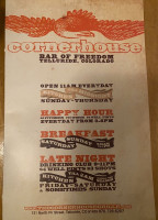 Cornerhouse Grille menu