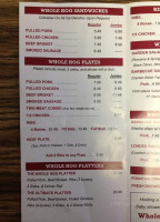 Whole Hog Cafe menu