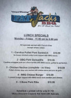 Fat Jack's Bbq menu