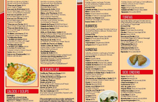 Taqueria La Chiquita menu