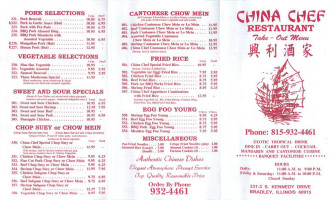 China Chef menu