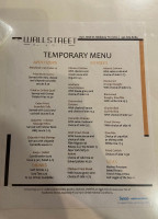 Wall Street Grill menu