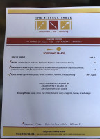 The Village Table menu