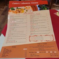 Cedars Lebanese Cuisine menu