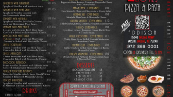 Zio Al's Pizza Pasta menu