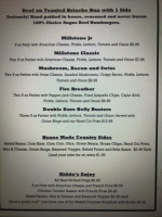 Millstone Country Store menu