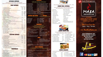 Masa Asian Bistro And menu