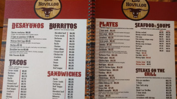 Los Novillos menu