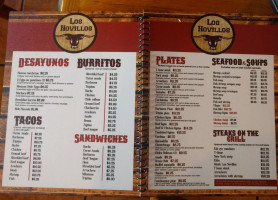 Los Novillos menu