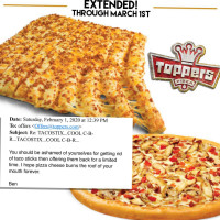 Toppers Pizza food