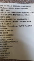 Phat Daddy's Cafe menu