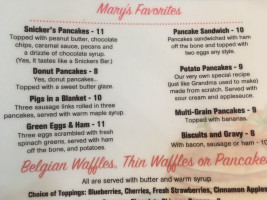 Mary's Morning Mixup menu