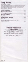 Outback Steakhouse menu