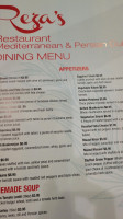 Reza's Oak Brook menu