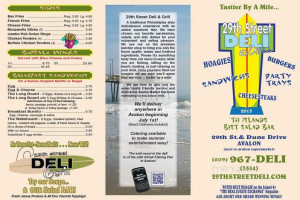 Avalon 29th Street Deli Grill menu