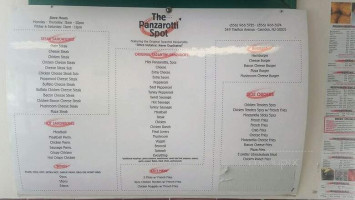 Panzarotti Pizza King menu