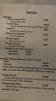 Johnson Creek Tavern menu