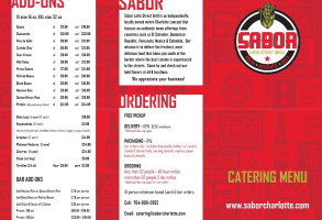 Sabor Latin Street Grill menu