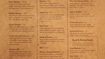 Warren House Pub menu