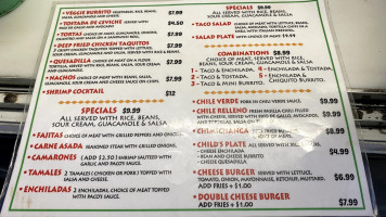 Paco's Tacos menu